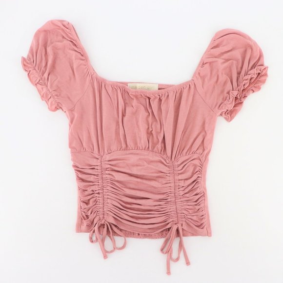 Madden Girl Tops - Madden Girl Pink Milkmaid Crop Top
